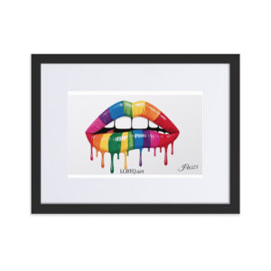 LGBTQ Kunstposter mit Rahmen und mattem Passepartout in A4