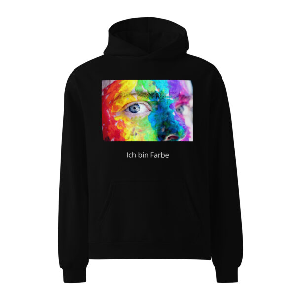 Oversized Hoodie LGBTQ mit farbigem Pride-Motiv – Unisex Pullover aus Baumwolle