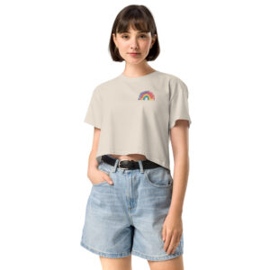 Limitiertes Damen Crop-Top mit LGBTQ Regenbogen-Stick