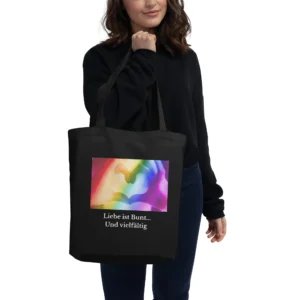 Statement-Tasche mit LGBTQ QR-Code – Ausdruck deiner Geschichte LGBTQ+ Stofftasche mit farbigem QR-Code – Teil der LGBTQ QR-Tagebuch Kollektion 2025