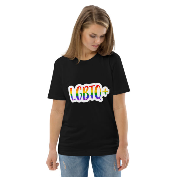LGBTQ+ Shirt in Regenbogenfarben – Bio T-Shirt Unisex Schwarz 2025 – Bild 2